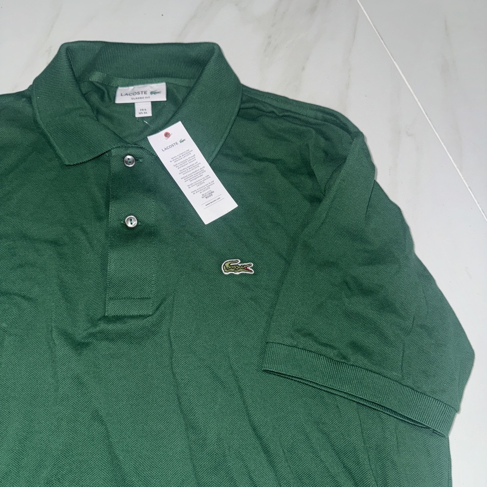 Lacoste Mens L.12.12 Classic Fit Cotton Pique Polo Shirt Green XL FR 9 NEW